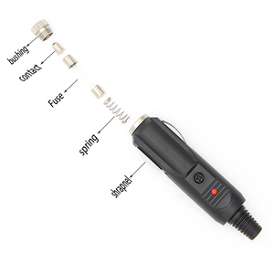 Prise allume-cigare mâle 12V 24V pour voiture, <span class=keywords><strong>adaptateur</strong></span> allume-cigare robuste pour véhicule avec lumière LED et fusible intégré - Product Image 4