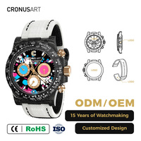 Montre mécanique Day-tona édition limitée de luxe 40 mm, boîtier en fibre de carbone noir, bracelet en toile personnalisé