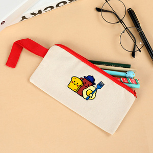 Mini borse per la spesa per cosmetici borse da viaggio in tela con cerniera per trucco da donna aperte piatte - Product Image 6