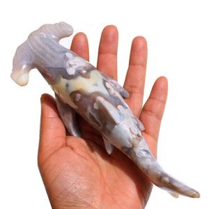 El oyma doğal çiçek akik kristal köpekbalığı Sakura kiraz çiçeği akik hayvan oyma - Product Image 6