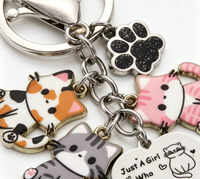 Promo Murah Gantungan Kunci Kucing Custom, Gantungan Kunci Kucing Enamel untuk Toko Hewan Peliharaan/Toko Ritel, Tersedia Berbagai Desain Kucing