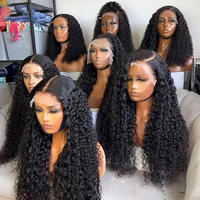 Peluca frontal de encaje HD de 40 pulgadas con densidad 250, cabello humano virgen brasileño, onda profunda, liso rizado, rizo Jerry, onda natural, 13x4