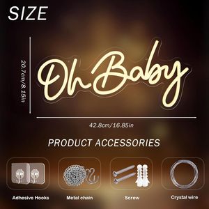 Oh Baby letreros neon LED indoor hanging ambient light shop <b>sign</b> wall decoration light entrance indicator light luminous <b>sign</b> - Product Image 2
