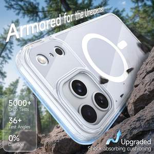 Coque antichoc magnétique à couverture intégrale mate compatible transfrontalier pour 17 Pro Max, modèle Nuages, style Ins, injection - Product Image 4