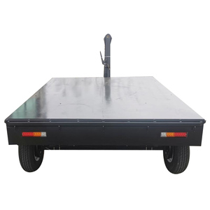 Remolque de Plataforma Plana de Cuatro Ruedas con Eje Delantero y Dirección, con Capacidad de Carga de 2000 kg para Transporte y Remolque - Product Image 4