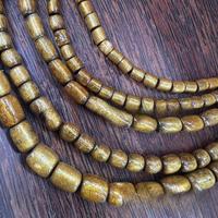 Perles en forme de tonneau en corail doré et sauge marine (tailles multiples) pour la création de bijoux en chaîne DIY
