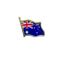 Broche drapeau australien épingles à chapeau en émail personnalisées colle de cristal insigne de bijoux en alliage en gros pour casquettes vestes en métal Durable