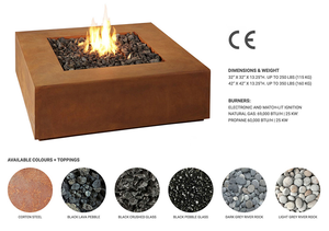 Customized <b>Outdoor</b> Patio Steel Frame Charcoal Gas Firepit Corten Steel <b>Table</b> - Product Image 2