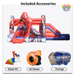 Château gonflable <span class=keywords><strong>Spiderman</strong></span> commercial avec toboggan pour fêtes d'enfants - Product Image 4