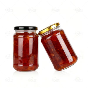 Botella de Vidrio Redonda Hermética para Alimentos al por Mayor, 370 ml, Tarro de Almacenamiento de Vidrio Transparente para Mermelada y Miel con Tapa de Rosca - Product Image 2