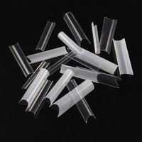 Clair naturel 500 pièces sac XXL demi-couverture tuyau d'eau pointes d'ongles carré C courbe appuyer sur les pointes d'ongles demi-couverture C courbe pointe d'ongle
