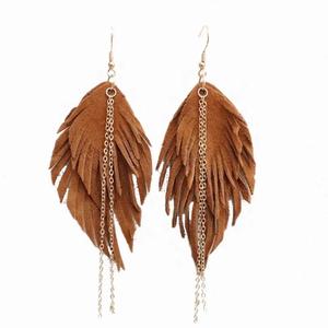 Ingrosso orecchini <span class=keywords><strong>in</strong></span> <span class=keywords><strong>pelle</strong></span> di lana con nappine a doppio strato retrò - Product Image 1