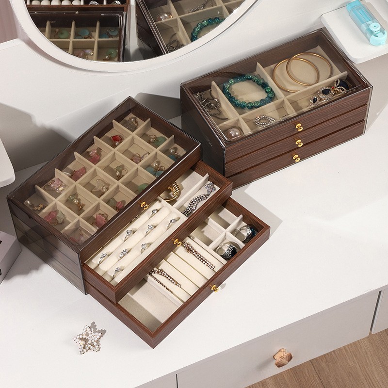 Luxurious Square Stackable Wood Grain Customized