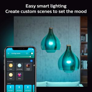 Kit de Inicio de Iluminación Inteligente <span class=keywords><strong>PHILIPS</strong></span> HUEGo, Incluye (1) Puente (4) Bombillas LED A19 E26 de 75W, Atenuables, Control por Aplicación y <span class=keywords><strong>Alexa</strong></span> - Product Image 5