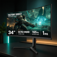 Monitor Curvo para Juegos de 34 Pulgadas, 165Hz, 1ms, 1500R, 4K UWQHD, Directo de Fábrica OEM ODM, Monitores LCD, Monitor para PC