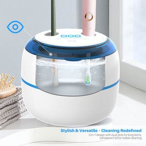 เครื่องทำความสะอาดฟันปลอมอัลตราโซนิคแสงยูวี45กิโลเฮิร์ตซ์เครื่องทำความสะอาดฟันปลอมเครื่องยึดไนท์การ์ดทำความสะอาดเครื่องประดับ - Product Image 2