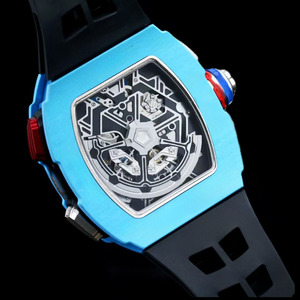 Montre mécanique automatique squelette chronographe flyback de luxe en fibre de carbone TPT saphir, édition limitée de qualité supérieure - Product Image 3