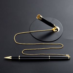 Stylo publicitaire promotionnel personnalisé en métal pour signature fixe sur bureau de banque – Vente en gros - Product Image 3