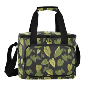 Sac isotherme de pique-nique grand format en nylon avec motif Kalo hawaïen, fermeture éclair et logo personnalisé, pour aliments et boissons - Product Image 1