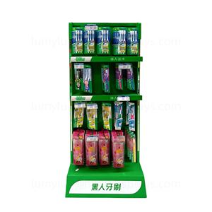 Expositor de cepillos de dientes con ganchos, estante metálico de suelo para supermercado, góndola duradera para productos de cuidado bucal - Product Image 3
