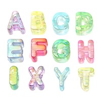 Perles de lettres en résine transparente dégradée A-Z pour la fabrication de bijoux DIY, bracelets, colliers, porte-clés