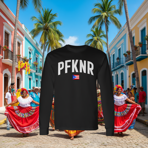 Pfknr T-shirt a maniche lunghe con bandiera di Porto Rico Pride Home Love Root - Product Image 3