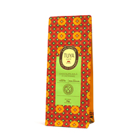 Sachet de café à fond plat personnalisé avec valve de dégazage et fermeture éclair déchirable pour grains de café torréfiés et café moulu