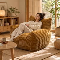 Grand pouf en velours, chaise de lecture confortable, repose-pieds pour adultes/adolescents - Meubles de salon modernes pour appartement/villa