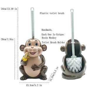 <span class=keywords><strong>Porte</strong></span>-brosses de toilette modernes et tendance en résine noire et marron, faits à la main, uniques, imperméables, ne se décolore pas, mignons et adorables, pour la décoration de la salle de bain - Product Image 2