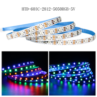 Tira de LED direccionable USB WS2812B de 5 V, impermeable IP, tiras de LED WS2812B para exteriores, luces LED WS2812B de 20 mm
