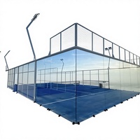 Fabricant de terrains de padel panoramiques extérieurs 20x10m, terrain de padel en verre trempé avec structure en acier galvanisé à chaud