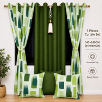Ensemble de rideaux occultants imprimés et unis de luxe haut de gamme, 4 pièces, 54*94 pouces, avec pompons, pour salon, vente en gros