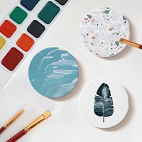Sous-verres personnalisés, vente en gros, sublimation, blanc, boisson absorbante, ensemble de sous-verres diatomite, sous-verres de voiture