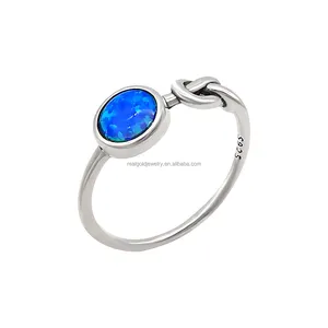 Trendy Design 925 Sterling Zilveren Retro Stijl Ring Met Natuurlijke Opaal Steen Setting Schattig Verlovingsgeschenk Voor Mannen En Vrouwen