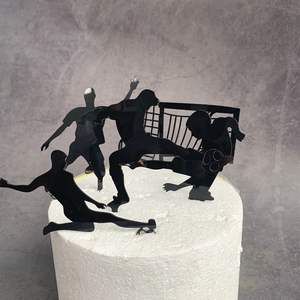 Décoration de gâteau en acrylique pour fête d'anniversaire, vente en gros, maman, <span class=keywords><strong>papa</strong></span>, Football - Product Image 4