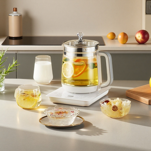 Marmite de santé en verre 110V US Canada 1,8L, cuiseur multifonction pour herbes médicinales, filtre en acier inoxydable 304, chauffage rapide 800W à température constante - Product Image 1