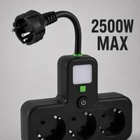 Adaptateur de prise domestique en cuivre de style européen, personnalisé en usine, vente en gros, un vers trois, avec interrupteur de contrôle total