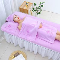 Ensemble de serviettes de salon de beauté et spa en microfibre tissée de haute qualité, avec logo personnalisé, super absorbantes, écologiques, couvre-lit et turban