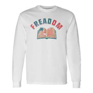 T-shirt à manches longues USA Pride avec graphisme 'Saying America Book Freadom', produit promotionnel - Product Image 1
