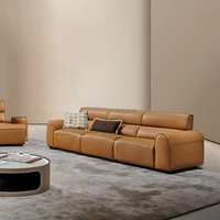 Cuir épais de qualité haut de gamme et design original avec taille personnalisable ensemble de canapés de salon villa de luxe