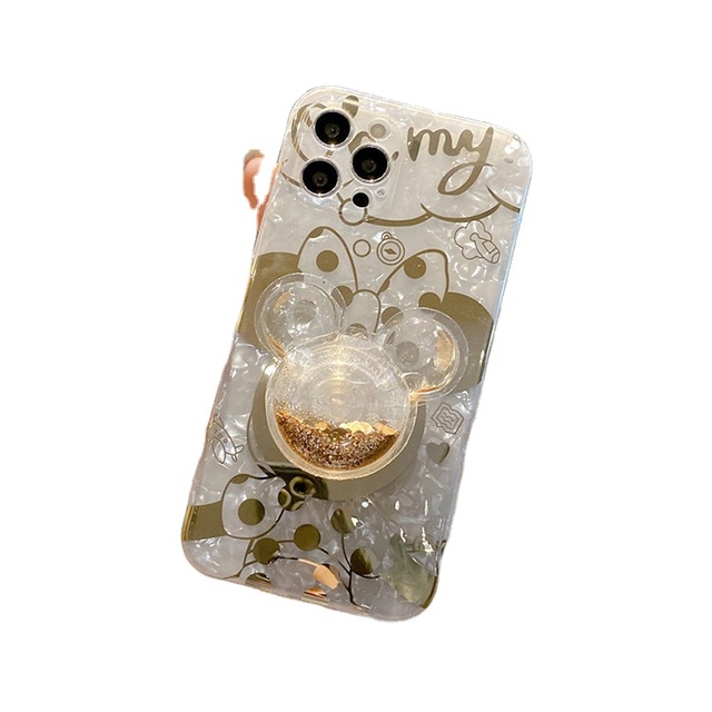 Quicksand Mickey Design Stand case for IPhone14 Promax Mobile Phone case for Apple 11/12 Shell Pattern X Protective Cover