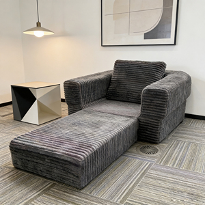 Canapé-lit pliable moderne et abordable en suède, idéal pour les hôtels, les bureaux familiaux ou les siestes. - Product Image 2