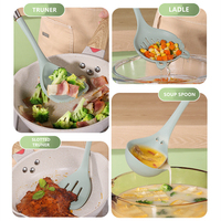 Manjia Ustensiles de cuisine en silicone Ensemble d'ustensiles de cuisine Gadgets Cuillères pour ustensiles de cuisine antiadhésifs Ensemble de spatules à manche en acier inoxydable