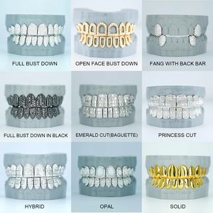 <span class=keywords><strong>Grillz</strong></span> in Moissanite Stile Iced Out Full Bust Down con Stampa 3D di Calco Dentale, Gioielli Hip Hop da Rapper, Griglie per Denti Personalizzate da Uomo - Product Image 2