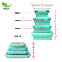 Boîte à Lunch pliante en Silicone, pièces, récipients de stockage des aliments dans la cuisine personnalisés, bols pour le Camping, conteneurs de stockage des aliments