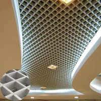 Grille de plafond en métal à cellules ouvertes moderne et contemporaine, étanche, en aluminium suspendu pour la décoration extérieure, utilisation hôtelière
