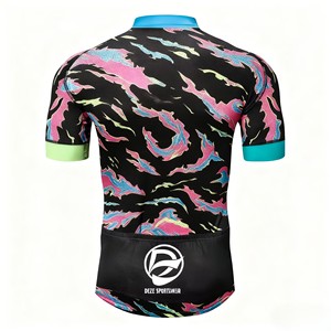 Maillot de cyclisme unisexe coloré camouflage à manches courtes, confortable, respirant, séchage rapide, élégant, pour le cyclisme sur route en plein air - Product Image 2