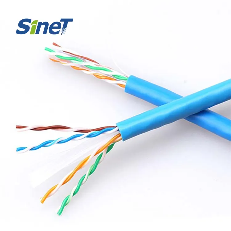 Free Samples High Frequency 305Mhz Lan Cable Cat 6 Unshielded Twisted Pairs Network Cable Color Code Cat6 Bare Copper Cat6/24AWG