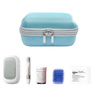 Estuche Organizador de Suministros <span class=keywords><strong>para</strong></span> Diabéticos EVA con Divisor Extraíble, Forro de Terciopelo, Bolsillo de Malla y Correa de Mano <span class=keywords><strong>para</strong></span> Glucómetro, Tiras Reactivas y <span class=keywords><strong>Lancetas</strong></span> - Product Image 1
