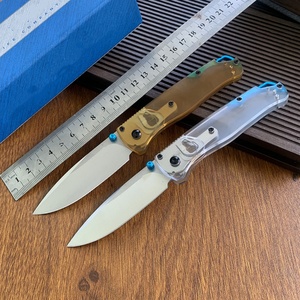 Couteau pliant d'extérieur BM535 BUGOUT, lame S30V, manche transparent PEI, EDC, survie, camping, chasse, vente en gros, personnalisé - Product Image 1